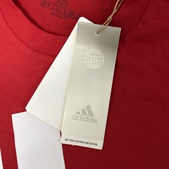Adidas Essentials Big Logo T Shirt Red White Crew Neck Mens 100% Cotton XS NWT