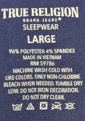 True Religion Sleepwear Mens Large Blue T-Shirt Gold Horseshoe Logo Lounge