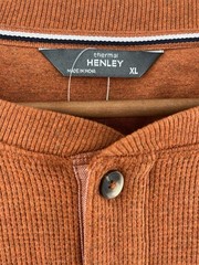 Therma Henley Men’s Rust Shirt Waffle Knit Cotton Blend Thick Fall XL New