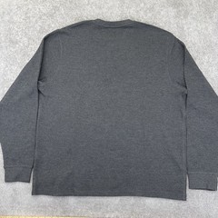 MEMBERS MARK Men XL Thermal Henley Shirt Long Sleeve Soft Wash Black Heather NWT