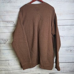 Duluth Trading Co Burly Thermal Henley Shirt Brown Sherpa Lined 2XL 73258 Mens