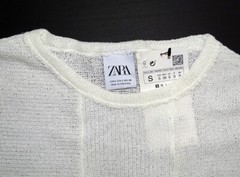 ZARA 3/4 Mid Sleeve GAUZE KNIT Fabric LIGHTWEIGHT SWEATER Sweatshirt Shirt / S