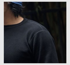 Non Stock Waffle Thermal Shirt 400g Heavyweight Fall Winter Long Sleeve Basic Sh