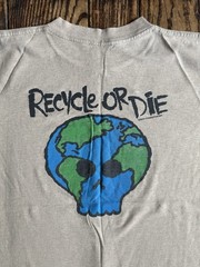 Vintage 1994 Recycle Or Die T Shirt Med Planet Earth Skull Mother Nature Obscure