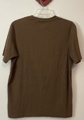 Brandini Mens XL Brown Ribbed Short-Sleeved Pullover Casual Cotton Shirt! A6111