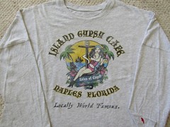 Island Gypsy Cafe Naples Florida T Shirt Sexy Bikini Girl Gray Small League