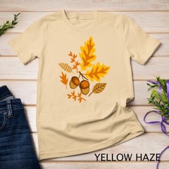 Autumn Leaves and Acorns Fall for Women Thanksgiving Cute Unisex T-shirt
