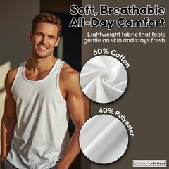 BROOKLYN VERTICAL Men’s Tank Tops & Boxers Combo 3-Pack | Ribbed Moisture-Wickin