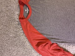 NWOT Fanatics Men’s Baseball T Shirt Long Sleeve Gray and Red Size Large