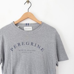 Peregrine Graphic T-Shirt Size L Grey Marl Short Sleeve Classic