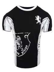 Designer T-Shirt Bucheli Italian Sport Stripe Men Embroidered Lion Logo Slim Fit
