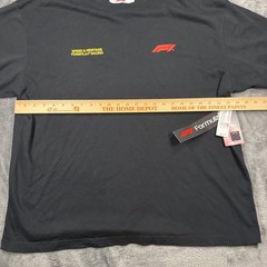 PacSun Mens XL Formula 1 F1 T-Shirt Black Grand Prix Racing Short Sleeve