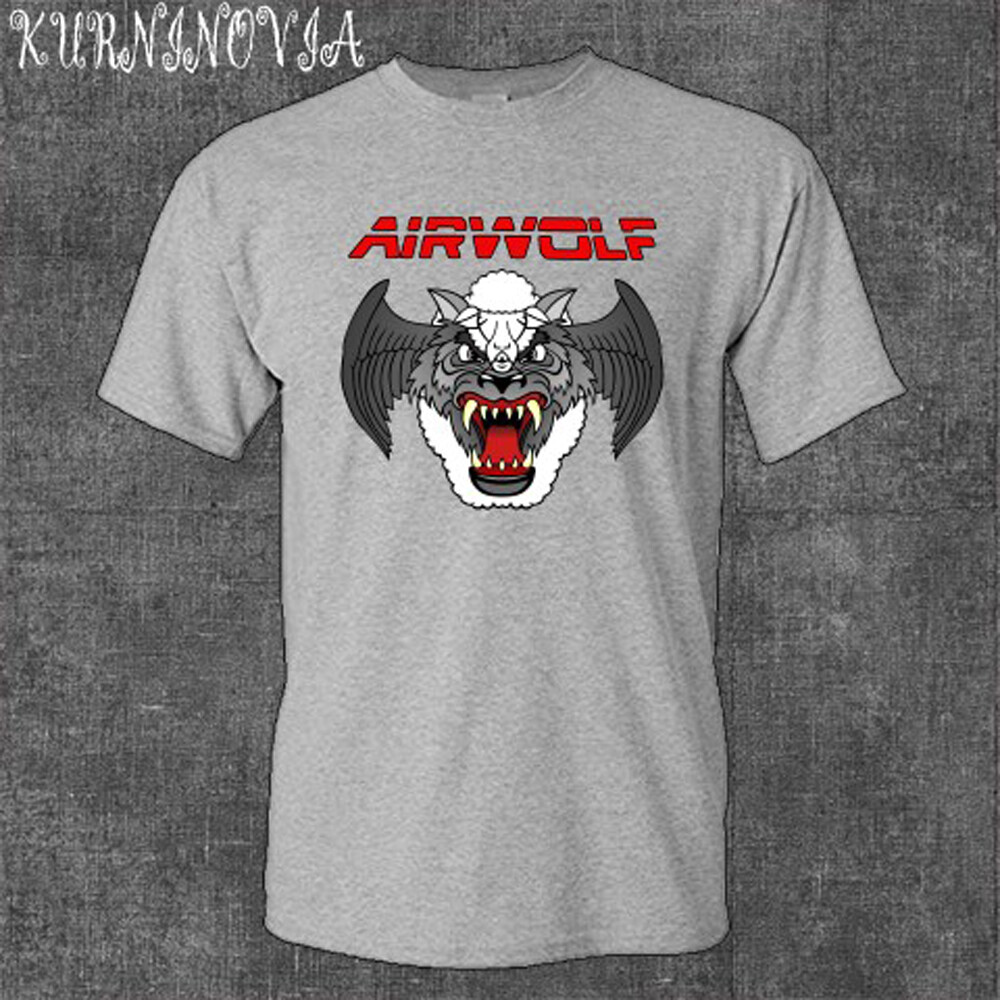 Airwolf TV Series Air Wolf Retro 80’s Men’s Gray T-Shirt Size S to 5XL