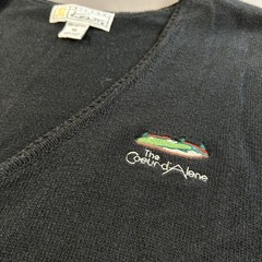 Vintage 80s Coeur d’Alene Idaho Embroidered Knit Sleveless Golf Vest Mens XL USA