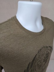 Lucky Brand Mens Large Green American To The Core Dunagrees Short Sleeve T-Shirt