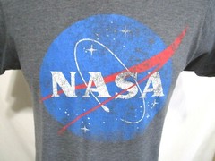 N.A.S.A. Logo Heather Gray T Shirt Men Size M