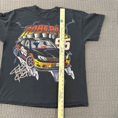 Roberts Racing T Shirt Men’s XL Black Faded Distressed Graphic Lightning Racecar