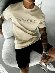 Don’t Quit Tee 180g Cotton Vintage Street Unisex Summer