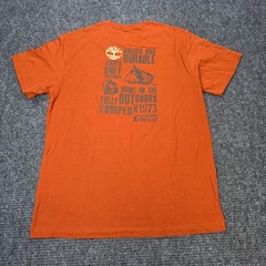 Timberland Rugged & Durable Graphic T-Shirt Men’s Size M Orange Short Sleeve NWT