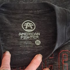 American Fighter Black Graphic Print Logo T-Shirt Men’s 2XL Crew Neck
