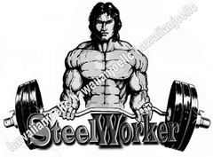 NEW STEEL WORKER : “DTG” PRINT On 100% COTTON WHITE T-SHIRT LARGE
