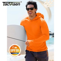 TACVASEN UPF 50+ Hooded T-Shirts Mens Quick Dry UV Block Sun Shirts Lightweight