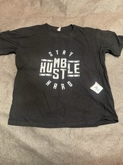 Mens TShirt L Large Black Tee Shirt Stay Humble Hustle Hard Short Sleeve