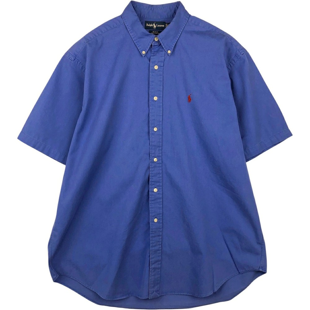 Ralph Lauren BLAKE Short Sleeve Button-Down Shirt Men XL Blue Japan