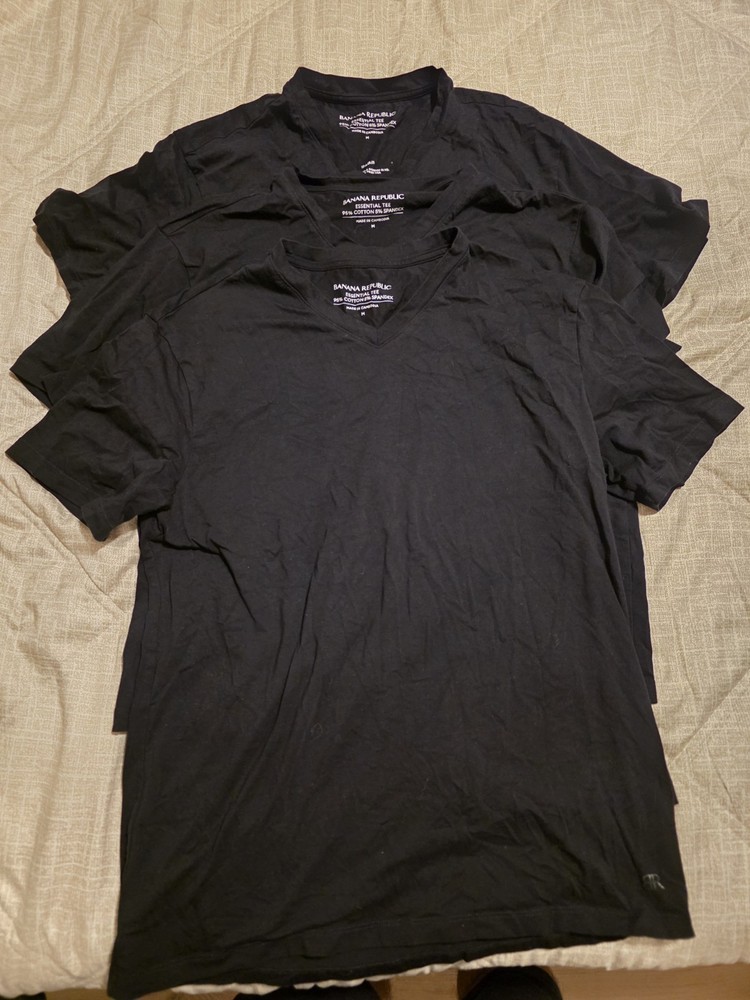 Banana Republic Essential Tee 95% 5% Spandex M, Black X3