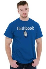 Faithbook Funny Internet Christian Religious Adult Short Sleeve Crewneck Tee
