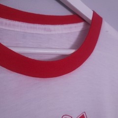 Vintage Cheaters Cabaret Gentleman Club Stripper Ringer T-Shirt Large White Red