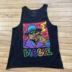 BROOKLYN MINT Biggie Tank Top Shirt Men M Black Graphic Color Hip Hop Retro Tee