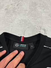 Mercedes AMG Petronas F1 Black Short Sleeve Big Logo T-Shirt Size S