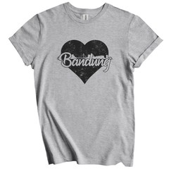 Retro Bandung Indonesia Skyline Heart Distressed T-Shirt