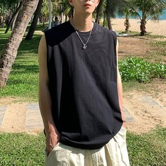Sports Basic Vest Men’s Summer Sleeveless Tshirt Korean Fashion Tank Tops