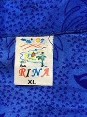 Rina Mens Hawaiian Blue Button Down Shirt Parrots Tropical Birds Sz XL