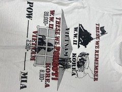 Men’s SMALL T-shirt Vietnam WAR Veteran WWII Korea POW MIA Screen Stars 80s 90s