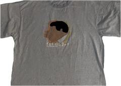 Vintage Platinum FUBU Fat Albert 3XL Short Sleeve T Shirt Y2k Fsce Logo Stains