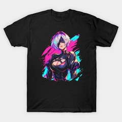 2B Nier Automata Waifu Shirt, Anime Nier Automata Waifu Senpai Black T Shirt V14
