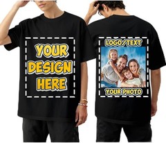 Custom T-Shirt Personalized Unisex Front & Back Print Your Photo Logo Design