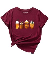 medium fall harvest coffee latte drink tee shirt