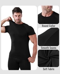 Men’s Compression Shirts, Compression Shirts for Men Short Sleeve Athletic, Q…