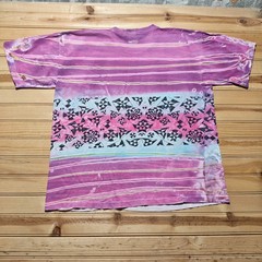 Vintage 90s Abstract Shapes Geometric Pattern Tie Dye Graphic T-Shirt – Large