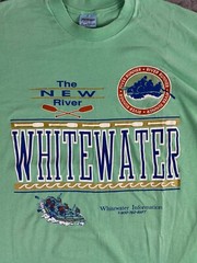 Vintage Stedman New River Whitewater Rafting Tee XL Green Single Stitch