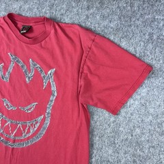 Vtg Y2K Spitfire Wheels Men’s T-Shirt Big Head Graphic Red Short Sleeve Size XL