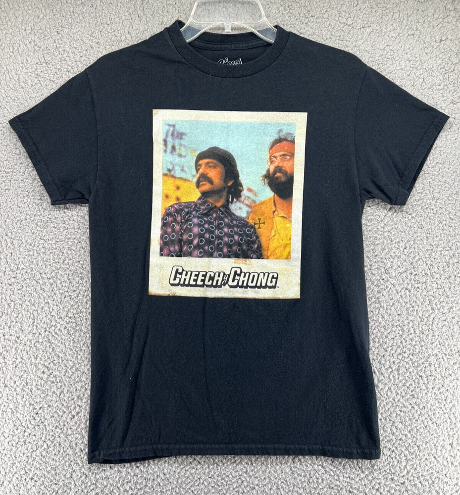 Cheech & Chong Shirt Mens S Black Graphic Screen Print Adult