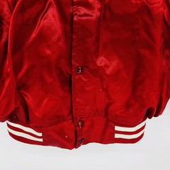 Vintage Jolt Cola Red Satin 100% Nylon Bomber Jacket WestArt Lined Size XL