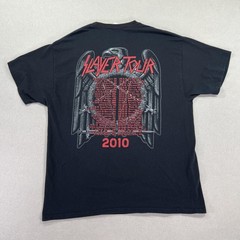 Slayer Shirt Mens XL Black Hanes Heavyweight 2010 Tour Band Tee Back Hit