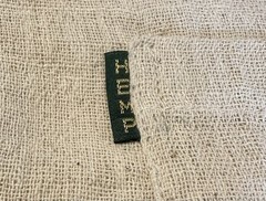 Men’s L Size Beige Color 100% Hemp Henley Short Sleeve Woven T-Shirt Pocket