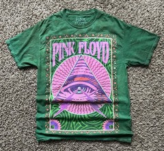Pink Floyd Vintage Green And Pink Tie Dye Distressed Fashion T Shirt
